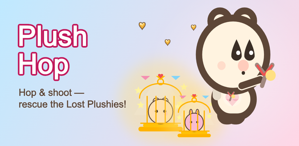 Plush Hop — 6 slingshots, 8 worlds: hop & shoot to rescue the Lost Plushies!